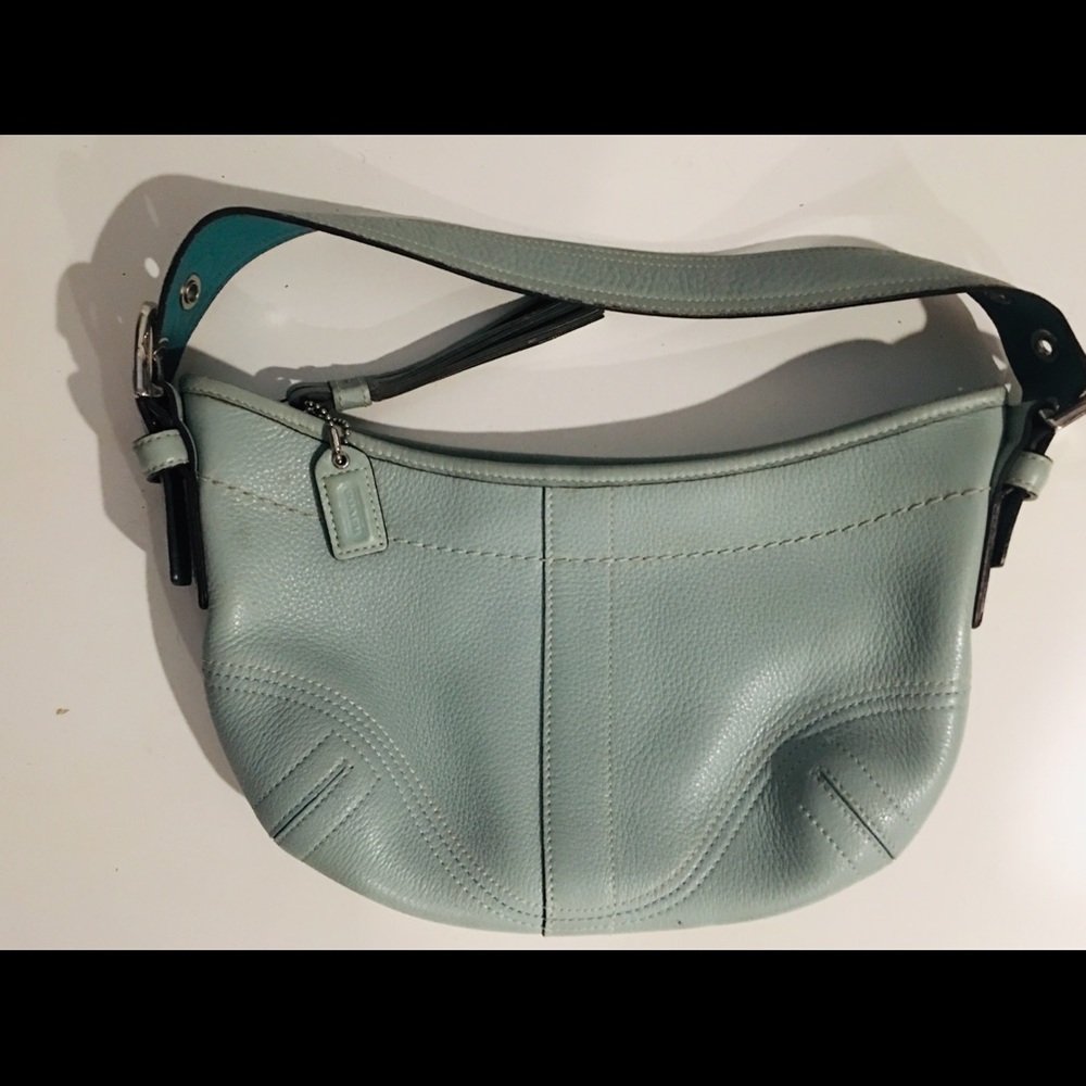 Light greenish blue coach shoulder bag